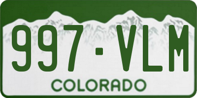 CO license plate 997VLM
