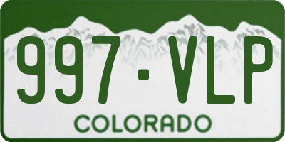 CO license plate 997VLP