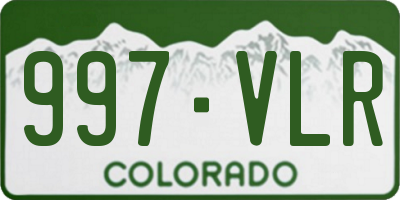CO license plate 997VLR