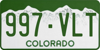 CO license plate 997VLT