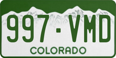 CO license plate 997VMD