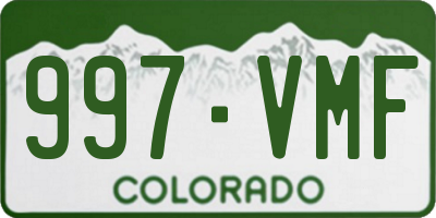 CO license plate 997VMF