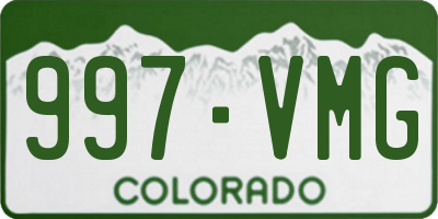 CO license plate 997VMG
