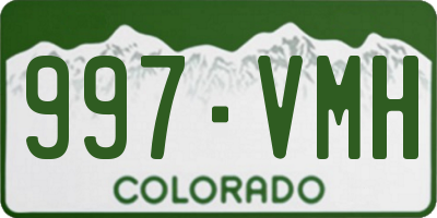 CO license plate 997VMH