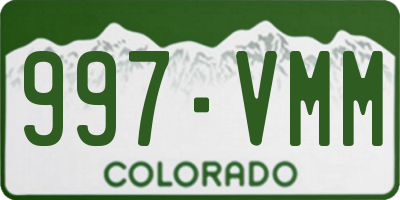 CO license plate 997VMM
