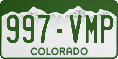 CO license plate 997VMP
