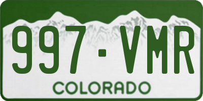 CO license plate 997VMR