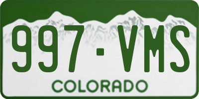 CO license plate 997VMS