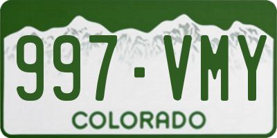 CO license plate 997VMY