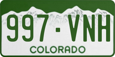 CO license plate 997VNH