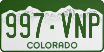 CO license plate 997VNP