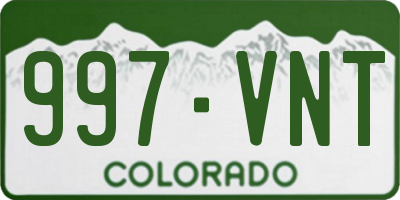 CO license plate 997VNT