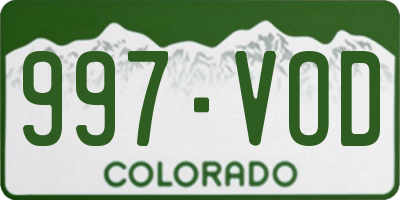 CO license plate 997VOD