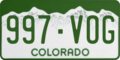 CO license plate 997VOG