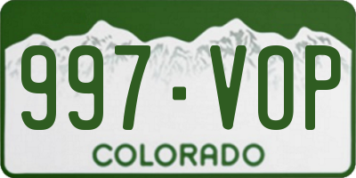 CO license plate 997VOP