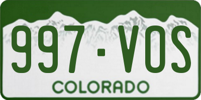 CO license plate 997VOS