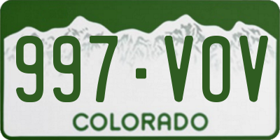 CO license plate 997VOV
