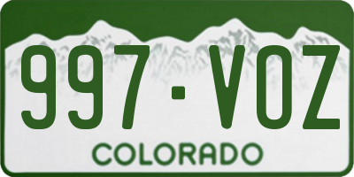 CO license plate 997VOZ