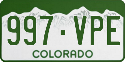 CO license plate 997VPE
