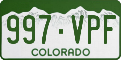 CO license plate 997VPF