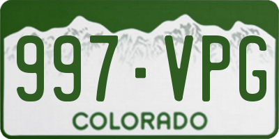 CO license plate 997VPG
