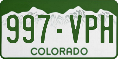 CO license plate 997VPH