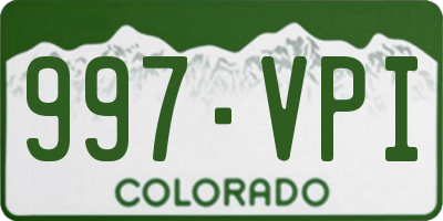 CO license plate 997VPI