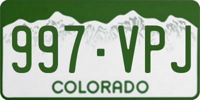 CO license plate 997VPJ