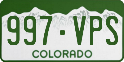 CO license plate 997VPS