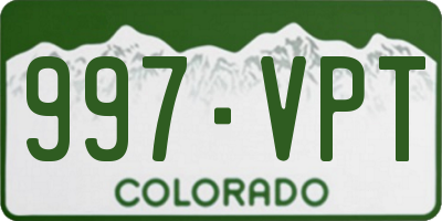 CO license plate 997VPT