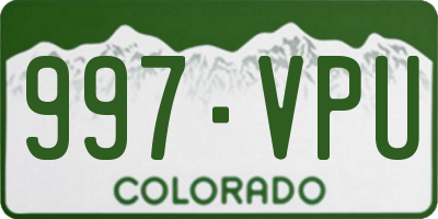 CO license plate 997VPU