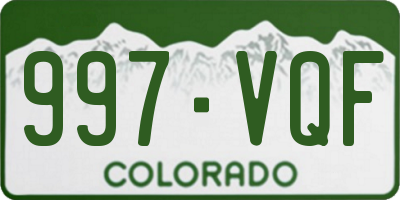 CO license plate 997VQF