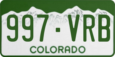 CO license plate 997VRB