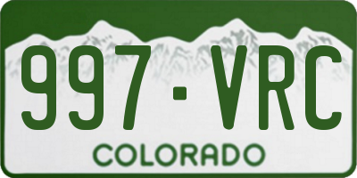 CO license plate 997VRC