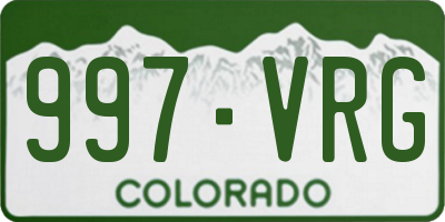 CO license plate 997VRG