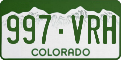 CO license plate 997VRH