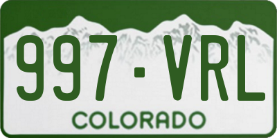 CO license plate 997VRL