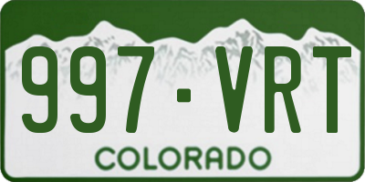 CO license plate 997VRT