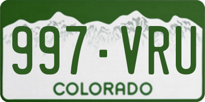 CO license plate 997VRU