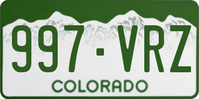 CO license plate 997VRZ