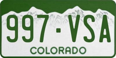CO license plate 997VSA
