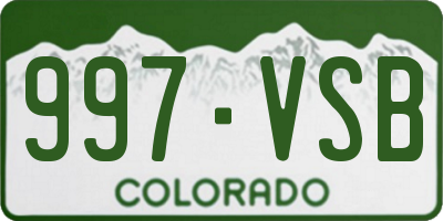 CO license plate 997VSB