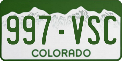 CO license plate 997VSC