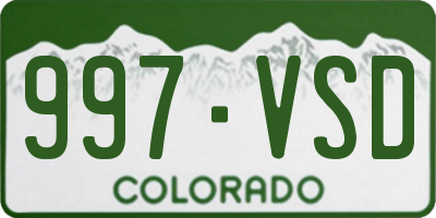 CO license plate 997VSD