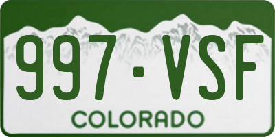 CO license plate 997VSF