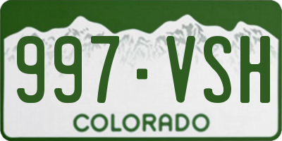 CO license plate 997VSH