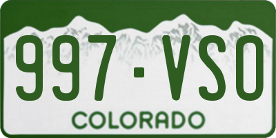 CO license plate 997VSO