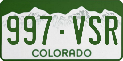 CO license plate 997VSR