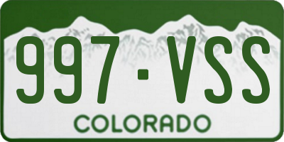 CO license plate 997VSS