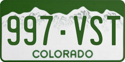 CO license plate 997VST